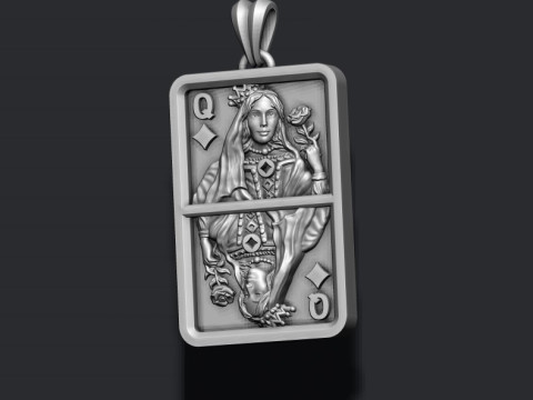 Playing cards Queen pendant light pack set Collection 3D Print Model