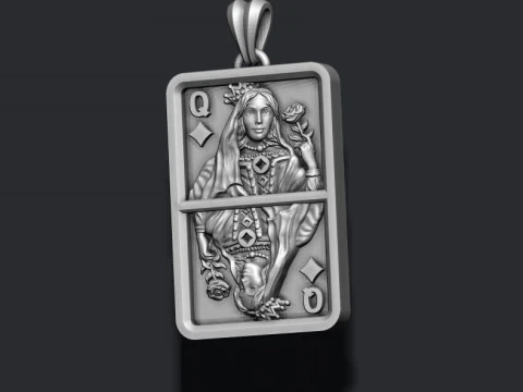 Spielkarten-Queen-Pendelleuchten-Set-Set-Kollektion 3D Druckmodell