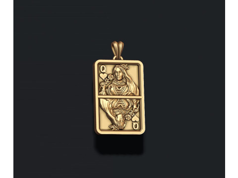 Playing cards Queen pendant light pack set Collection 3D Print Model