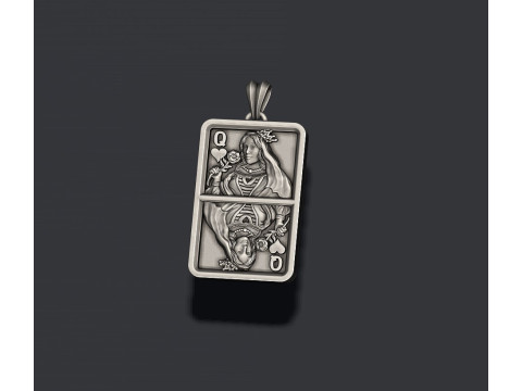 Playing cards Queen pendant light pack set Collection 3D Print Model