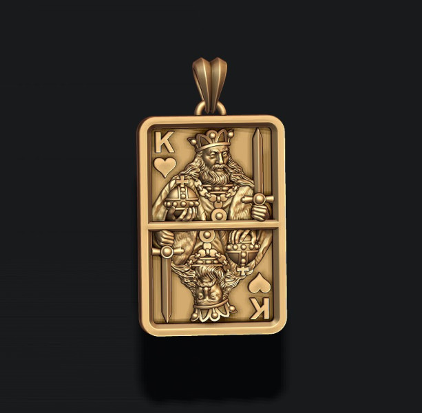 Herzkönig-Spielkarten-Pendelleuchte, 3D-Druckmodell 3D Druckmodell .c4d .max .obj .3ds .fbx .stl .blend 