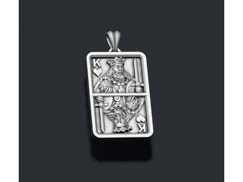 Herzkönig-Spielkarten-Pendelleuchte, 3D-Druckmodell 3D Druckmodell