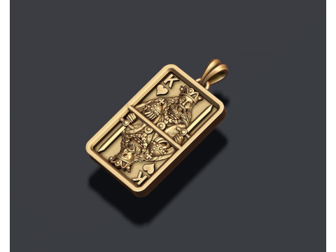 Herzkönig-Spielkarten-Pendelleuchte, 3D-Druckmodell 3D Druckmodell