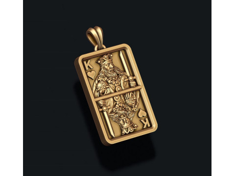 Herzkönig-Spielkarten-Pendelleuchte, 3D-Druckmodell 3D Druckmodell