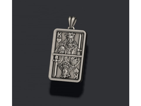 Herzkönig-Spielkarten-Pendelleuchte, 3D-Druckmodell 3D Druckmodell