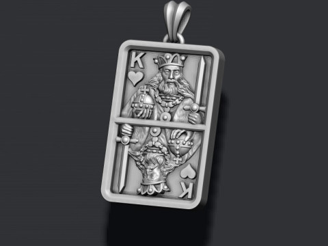 Herzkönig-Spielkarten-Pendelleuchte, 3D-Druckmodell 3D Druckmodell