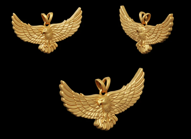 Golden Flying Eagle Pendant Jewelry free 3D print model 3D Print Model .c4d .max .obj .3ds .fbx .stl .blend