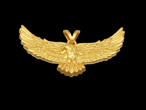 Golden Flying Eagle Pendant Jewelry free 3D print model 3D Print Model