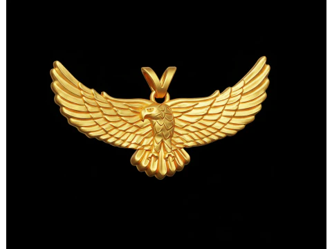 Golden Flying Eagle Pendant Jewelry free 3D print model 3D Print Model