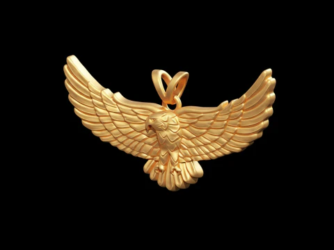 Golden Flying Eagle Pendant Jewelry free 3D print model 3D Print Model