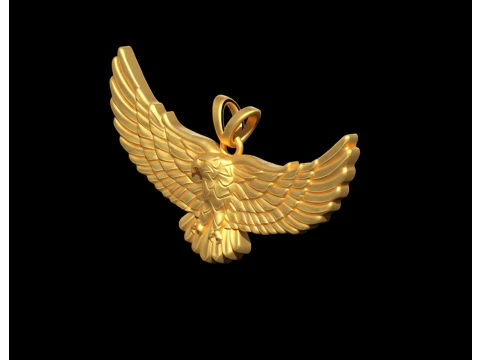 Golden Flying Eagle Pendant Jewelry free 3D print model 3D Print Model