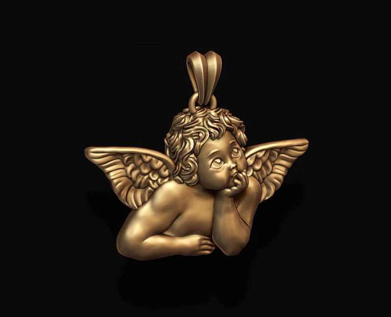 Dreaming angel pendant v3 3D print model 3D Print Model .c4d .max .obj .3ds .fbx .stl .blend 