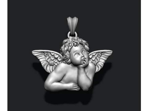 Dreaming angel pendant v3 3D print model 3D Print Model