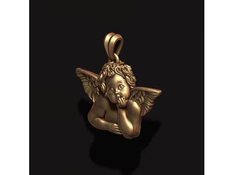 Dreaming angel pendant v3 3D print model 3D Print Model