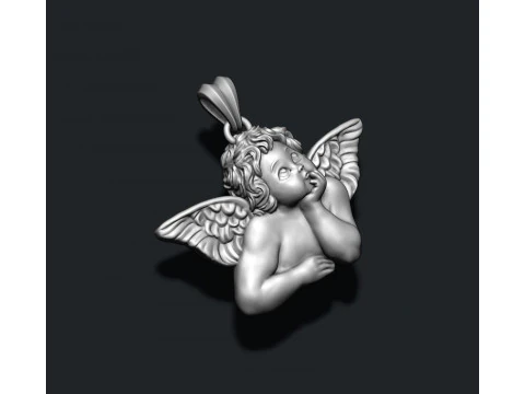 Dreaming angel pendant v3 3D print model 3D Print Model