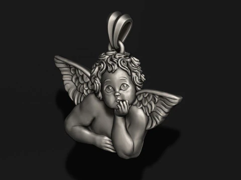 Dreaming angel pendant v3 3D print model 3D Print Model