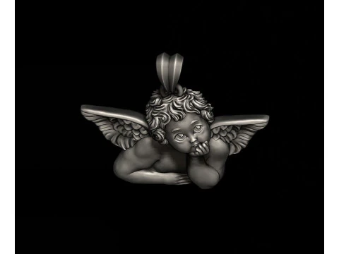 Dreaming angel pendant v3 3D print model 3D Print Model