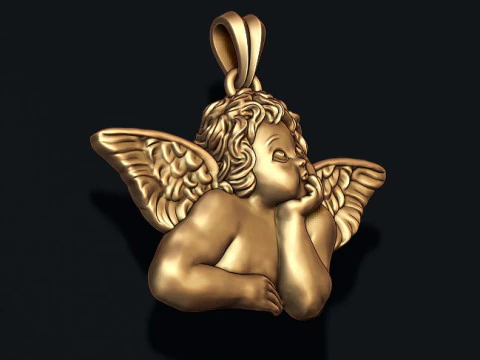 Dreaming angel pendant v3 3D print model 3D Print Model