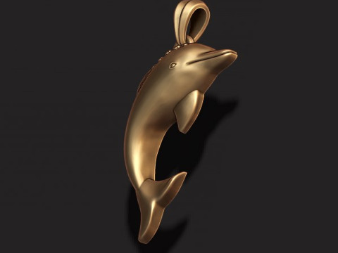 Dolfijn hanger met edelstenen 3D printmodel 3D printmodel