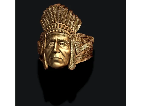 Native American Indian ring pendant pack 3D Print Model