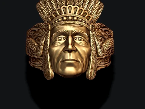 Native American Indian ring pendant pack 3D Print Model