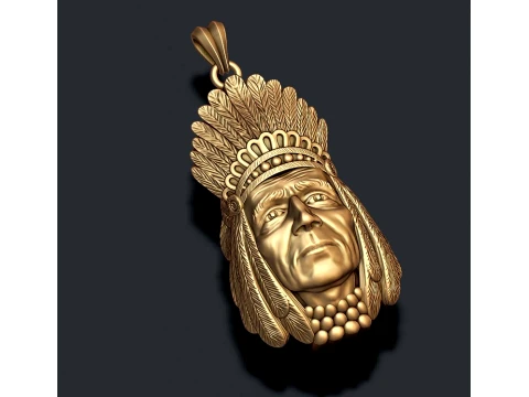 Native American Indian ring pendant pack 3D Print Model