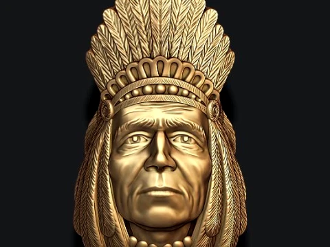Native American Indian ring pendant pack 3D Print Model