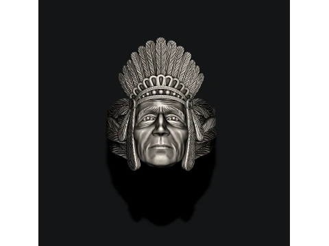 Native American Indian ring pendant pack 3D Print Model