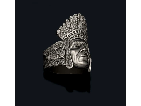 Native American Indian ring pendant pack 3D Print Model
