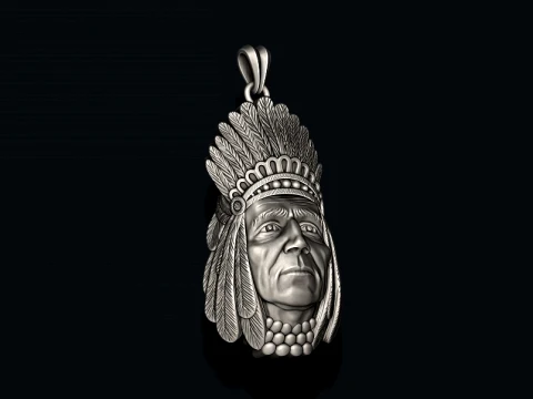 Native American Indian ring pendant pack 3D Print Model