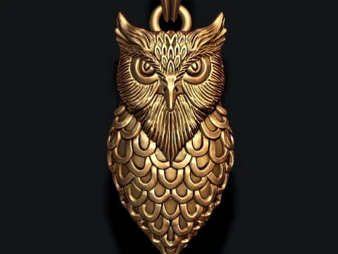 Owl ring pendant pack 3D Print Model
