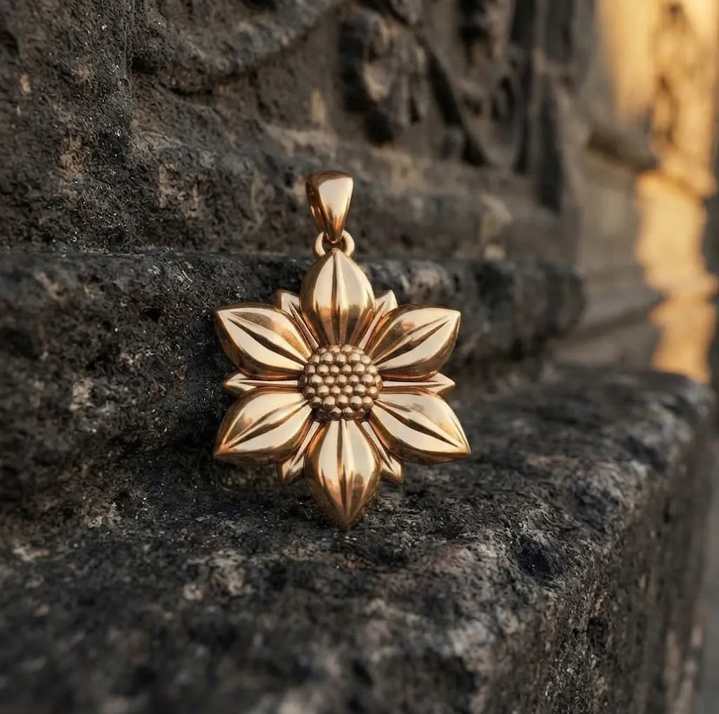 Floral Flower Pendant Jewelry Free 3D print model 3D Print Model .c4d .max .obj .3ds .fbx .stl .blend 