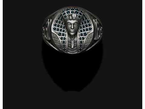 Pharaoh pendant ring with gems pack 3D Print Model