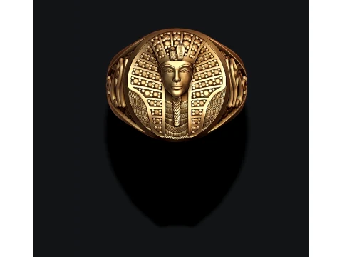 Pharaoh pendant ring with gems pack 3D Print Model