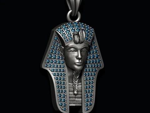 Pharaoh pendant ring with gems pack 3D Print Model