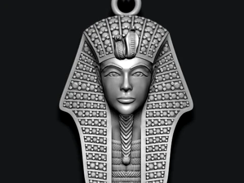 Pharaoh pendant ring with gems pack 3D Print Model