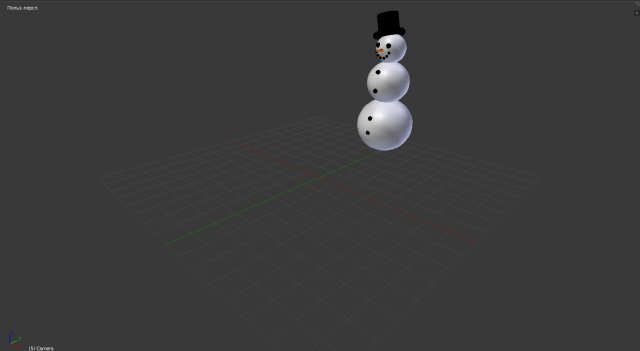 snowman 3D Model .c4d .max .obj .3ds .fbx .stl .blend 