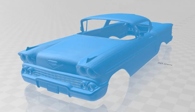 chevrolet impala 1958 printable body car 3D Print Model .c4d .max .obj .3ds .fbx .stl .blend 
