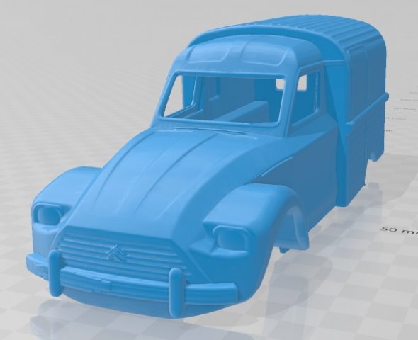 citroen dyane 6 400 printable body van 3D Print Model .c4d .max .obj .3ds .fbx .stl .blend 