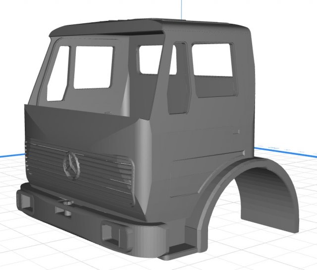 mercedes 1632 truck body cab pintable 3d 3D Print Model .c4d .max .obj .3ds .fbx .stl .blend 