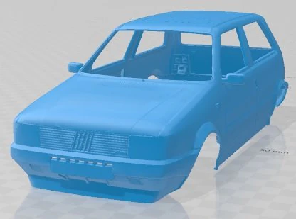 Fiat Uno Turbo MK1 Printable Body Car 3D Print Model .c4d .max .obj .3ds .fbx .stl .blend 