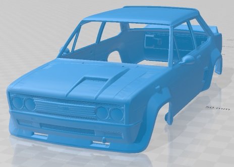Fiat 131 Abarth Racing Printable Body Car Model do druku 3D .c4d .max .obj .3ds .fbx .stl .blend 