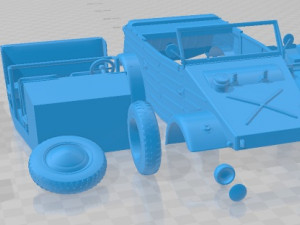 Volkswagen kubelwagen 1945 printable car Modèles 3D en vedette