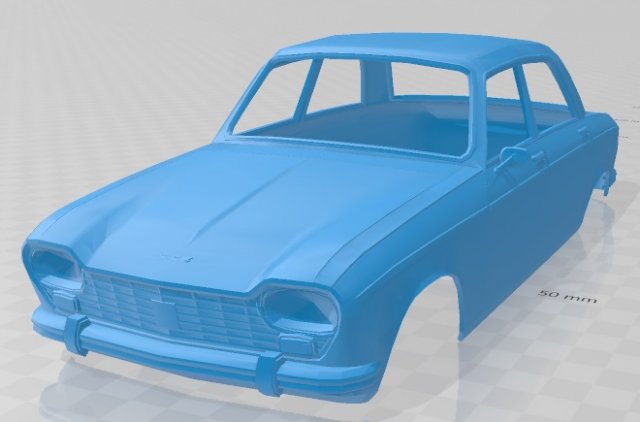 peugeot 204 printable body car Modèles 3D en vedette .c4d .max .obj .3ds .fbx .stl .blend 