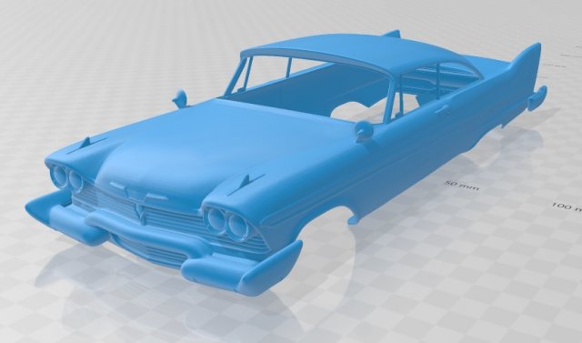 plymouth grand sport fury 1958 printable body car Modello di stampa 3D .c4d .max .obj .3ds .fbx .stl .blend 