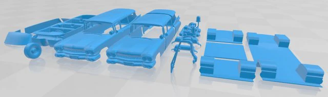 cadillac ecto-1 ghostbusters 1959 printable car 3D Print Model .c4d .max .obj .3ds .fbx .stl .blend 