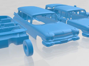 cadillac ecto-1 ghostbusters 1959 printable car 3D Print Model