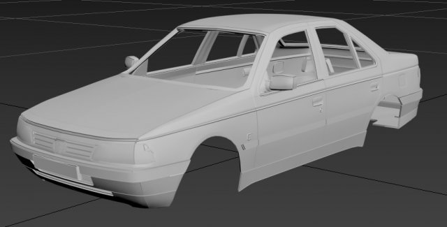 peugeot 405 printable body car Modèles 3D en vedette .c4d .max .obj .3ds .fbx .stl .blend 