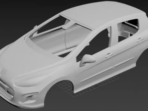 Carro com carroceria para impress&atilde;o Peugeot 308 Modelo de Impressão 3D