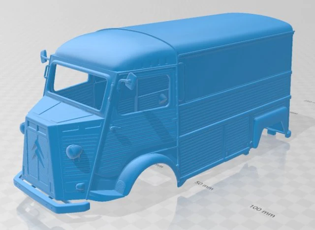 citroen h 1980 printable body van 3D Print Model .c4d .max .obj .3ds .fbx .stl .blend 